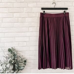 Lane Bryant Plum Pleated A-Line Skirt